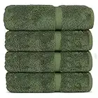 Chakir Turkish Linens 100% Cotton Premium Turkish Towels for Bathroom | 27'' x 54'' (4-Piece Bath Towels - Moss)