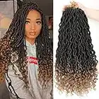 6 pezzi Crochet Braids Hair Dea Faux Locs Capelli Ondulati Faux 20 pollici Sintetico Pre-loop Locs Capelli con estremità riall'uncinetto Morbidi Dreadlocks Capelli intrecciati Extensions (T27）