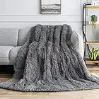 Uttermara Weighted Blanket Queen Size 15 Pounds for Adults, Sherpa Faux Fur Heavy Blanket for Couch Bed, Super Soft Plush Fleece & Cozy Sherpa Reverse, Luxury Long Fur Throw Blankets, 60" x 80", Gray