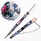 ZNLVZSH Dämonentöter Samurai-Regenschirm, Anime Cosplay Ninja Katana Sonnenschutz-Regenschirm 16 Knochen 210T wasserdicht Winddicht stark 1: 1 Anime-Griff 3D-Druck 106 cm, Tomioka Giyuu