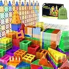 Compatible Magnetic Tiles Building Blocks STEM Toys for 3+ Year Old Boys and Girls Montessori Toys Toddler Kids Gifts Learning by Playing Activities - 102pcs Advanced Set