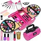 Maquillage Enfant Fille - Ensemble de Maquillage pour Enfants Filles, Trousse de Maquillage Filles Ensemble Cosmétique Lavable avec Trousse de Maquillage Enfants,3 4 5 6 7 8 9 10-12 Ans