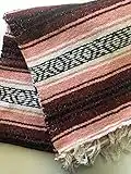 Mexitems Mexican Falsa Blanket Authentic 52" X 72" Pick Your Own Color (Pink/Burgundy/Black)