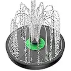 Yzert Solar Fountain Full Glass Panel No Battery, 3.5W Solar Bird Bath Fountains with 4 Fixed Rods & 8 Nozzles, Solar Fountain Pump for Bird Bath, Garden, Pond, Pool, Patio (Black Panel)