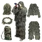 Goetland Ghillie Suit Kit 5 Pièces Vêtements de Camouflage Tenue Camouflée Chasse Jeu de Guerre Forêt Tactique