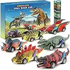 Jojoin Dinosauri Macchinine Giocattolo per Bambini - 6 Pezzi Dinosauro Giocattolo Tirare Indietro Auto con tappetino attività - Regalo per Bambini 2 3 4 5 6 anni Ragazzo e Ragazza