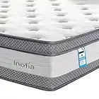 Inofia King Mattress, 5ft Memory Foam and Spring Hybrid Mattress,7-zone Barrel-type Less Friction Spring, Carbon Cover, OEKO-TEX Certified,25cm High (5FT(150X200X25cm))