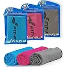 Fit-Flip Set da 3 asciugamani rinfrescanti 100x30cm – Asciugamano rinfrescante in microfibra, Airflip Cooling Towel, Asciugamano in microfibra – Colore: Blu/Rosa/Grigio, misura: 100x30cm