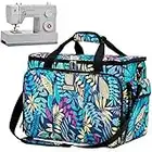 HOMEST Sewing Machine Carrying Case with Multiple Storage Pockets, Universal Tote Bag with Shoulder Strap Compatible with Most Standard Singer, Brother, Janome, Floral (Patent Design)