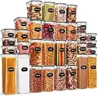 32PCS Airtight Food Storage Containers with Lids, Skroam Kitchen Storage Containers, Kitchen Pantry organizers and storage, pantry storage containers for Fridge Organizers, 40 Labels & Marker