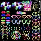 Segotendy Pulseras Luminosas Fluorescentes,488pcs Barras Luminosas Fluorescentes con 20 Luces de Dedo y Accesorios,Glow Stick para Neon Fiesta Boda Aniversario Cumpleaños Decoración Regalo