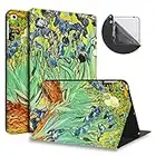 HUASIRU Pintura Caso Funda para iPad Air/Air 2 (9.7 Pulgadas) y iPad 2017/2018 - La Cubierta de Soporte Ajustable con Auto-Reposo/Activación, Lirios