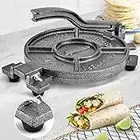 ARC Tortilla Press 10.4 inch, Cast Iron Tortilla Maker, Heavy Duty Tortillera Pataconera, Flour Tortilla Press, Roti Maker, Taco Maker, Taco Press, Black Gray