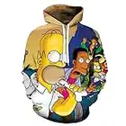 ICECTR The Simpsons Marge Simpson，Bart Simpson 3D Digitaldruck Kapuzenpullover Hoodie Cosplay Kostüm Pulli Sweatshirt Tops Mäntel,A,XX-Large