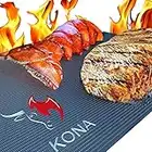 Kona Best BBQ Grill Mat - Heavy Duty 600 Degree Non-Stick Grill Mats for Outdoor Grilling | Premier BBQ Grill Accessories Nonstick Grill Matt (Set of 2) Engineered in The USA | 7-Year Warranty