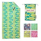 4Monster Microfiber Beach Towel with carry bag Sand Proof Travel Towel Quick Dry Lightweight Towel for Hiking Yoga Gym Sports Swimming Camping Fitness Bath