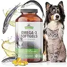 Omega 3 Fish Oil for Dogs - Better Than Salmon Oil for Dogs - Dog Fish Oil Supplement - Reduce Shedding & Itching - Supports Joints, Brain, Heart Health- Dog Skin and Coat Supplement - Fish Oil Liquid