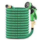 50ft Expandable Garden Hose with 9 Function Nozzle, Lightweight Water Hose with Brass Fittings, Gardening Flexible Yard Hose Pipe for Watering and Washing