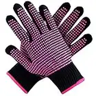 Teenitor 2 Pcs Heat Resistant Gloves With Silicone Bumps, (New Upgraded) Professional Heat Proof Glove Mitts For Hair Styling Curling Iron Wand Flat Iron Hot-Air Brushes Sublimation Gloves