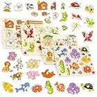 THE TWIDDLERS 4 Puzzles en Bois à Bouton, Puzzle Encastrement pour Garçons & Filles - Jouet Éducatif Montessori, Cadeau pour Bébés, Tout-Petits & Enfants 1 2 3 4 Ans