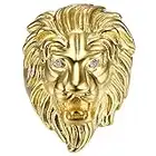 BOBIJOO Jewelry - Bague Tête de Lion Homme Yeux faux diamants Acier Inoxydable Plaqué Doré Or - 56 (7 US)