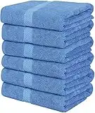 Utopia Towels 6 Pack Medium Bath Towel Set, 100% Ring Spun Cotton (24 x 48 Inches) Lightweight and Highly Absorbent Quick Drying Towels, Premium Towels for Hotel, Spa and Bathroom (Electric Blue)