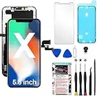 TSIOFO Écran pour iPhone X Remplacement 5,8",LCD Écran Tactile Digitizer pour iPhone X,Display pour iPhone X A1865, A1901, A1902,avec Kit De Réparation Complet + Protecteur D'écran