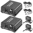 Neewer 1- Channel 48V Phantom Power Supply Black with Adapter and XLR Male to XLR Female Cable (2 Pack)