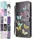 Ancase Custodia Portafoglio per Apple iPhone 6 6s Flip Cover in Pelle a Libro 3D Modello Wallet Case Porta Carte per Donna Ragazza Uomo - Farfalla Colorata