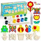 JOYIN 12 Kit di pittura artistica e artigianale con magnete in legno per bambini, decora il tuo regalo di pittura, feste di compleanno e artigianato di famiglia, artigianato pasquale e cestini.