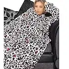 A2Z Ladies Wearable Leopard Print Blanket With Sleeves Flannel Fleece Snuggle - TV Blkt 154 Pink_Adult