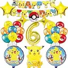 JAVAH Decoration Anniversaire Pokem 6 Ans, Ballon Ans Deco Garcon/Fille, Kit An, Chiffre (6e Anniversaire), (ZTDL-BKM-2209)