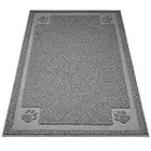 Premium Large Cat Litter Mat Trapper 35.5"×23.5" Traps Litter from Box and Paws Scatter Control for Litter Box Soft on Sensitive Kitty Paws Easy to Clean Durable (grey)