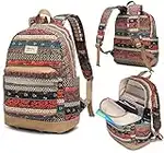 Kinmac New Bohemian Laptop Backpack with Massage Cushioned Straps Travel Outdoor Backpack for Laptop Up to 15.6 Inch