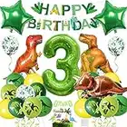 Dinosaurier Geburstagdeko Kit,Dino Luftballons Geburtstag 3 Jahr, Riesen Folienballon Zahl 3,Geburtstag 3 Jahr Junge,Dino Ballons Geburtstag Deko,Dino Kindergeburtstag Deko