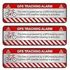 Finest-Folia 3X GPS Aufkleber Fahrrad Motorrad Auto Alarm Warnung Anti Diebstahl Sticker Tracker gesichert R055 (Aluminium Schliff Silber, Fahrrad)