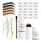 Eyebrow Stamp Stencil Kit (Blonde), Eyebrow Stamp Pomade with 24 Reusable Thin & Thick Brow Stencils, Eyebrow Stencils Shaping Kit Definer