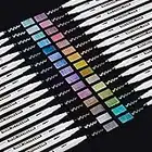 Shuttle Art Metallic Marker Pens, 30 Colors Metallic Paint Markers with 1 Coloring Book Fine Point for DIY Card, Calligraphy, Art and Crafting Projects, Works Great on Black Paper, Scrapbooks, Rock