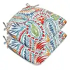 JMGBird Outdoor Chair Cushions Set of 2, Patio Cushions D16xW17 Inch with Ties, Outdoor Chair Pad for Patio Furniture