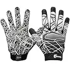 Cutters Game Day Football Glove, Silicone Grip Receiver Glove. Youth & Adult Sizes (1 Pair)