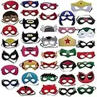 YUNFUN 38 Pezzi Maschere di Supereroi, Maschere Feltro Superhero Mask con Corda Elastica Supereroi Maschere Cosplay Maschere per Bambini Adulti Mascherata per Feste Mascherine