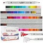 GC QUILL 102 Couleurs Double Pointe Marqueurs, Markers Feutres à Kit Stylo Marqueur d’Aquarelle pour Enfants et Adultes Débutants Graffiti DIY Art Esquisse GC-102W