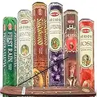 Hem Incense Sticks Variety Pack - (6 Variants, 120 Stick + Free Wooden Holder) | Lavender Incense, Sandalwood Incense, Rose Incense, Oud Incense, First Rain & Jasmine Incense Sticks