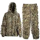 MOPHOTO Ghillie Suit 3D Leafy Camo Hunting Suits, Woodland Gilly Suits Gillies Suits for Men, Leaf Camouflage Hunting Suits