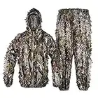 Tongcamo Hunting Ghillie Suit 3D Bionic Leafy Camouflage Clothing for Jungle Hunting, Wildlife Photography, Bird Watching，Halloween, Shooting