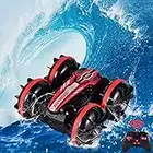 Remote Control Car, 2.4Ghz Amphibious RC Stunt Car Land & Water 4WD Off Road RC Boat for 6-12 Year Old Boys Girls