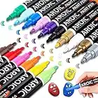 16 Pack Paint Pens for Rock Painting - Write On Anything. Paint pens for Rock, Wood, Metal, Plastic, Glass, Canvas, Ceramic & More! Low-Odor, Oil-Based, Medium-Tip Paint Markers