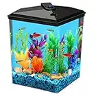 Koller Products AquaView 2.5-Gallon Plastic Fish Tank with Power Filter and LED Lighting for Tropical Fish - Betta Fish (7 Color Selections)