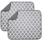 Lifaith Microfibre Drying Mat for Kitchen Dish Drying Drainer Mat Absorbent Drying Mat Washing Up for Glass, Plate &Cup 40cm x 46 cm 2 Pack Grey Bracket