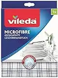 Vileda Microfibre Plus Asciugapiatti, Panno per Stoviglie, per Calcare, in Microfibra, Lavabili in Lavatrice, 55 x 40 cm, 2 Panni